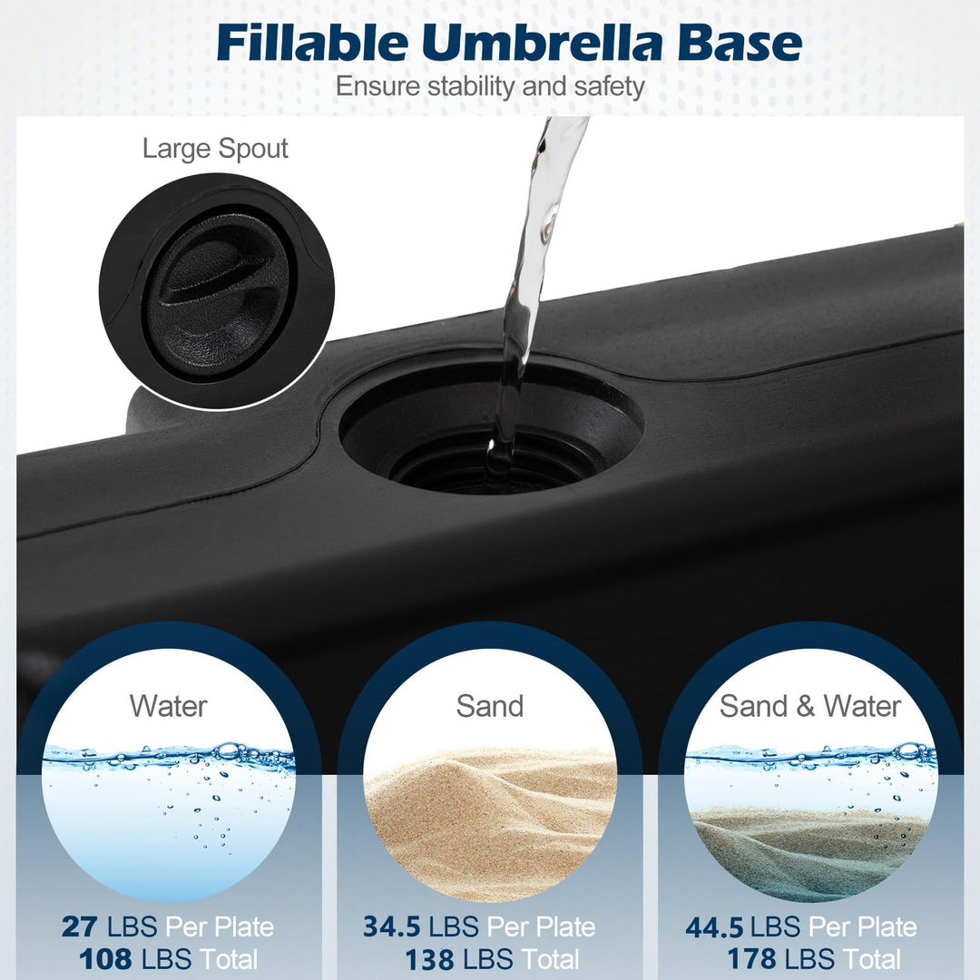 Giantex 4-Piece 178 LBS Cantilever Offset Patio Umbrella Base