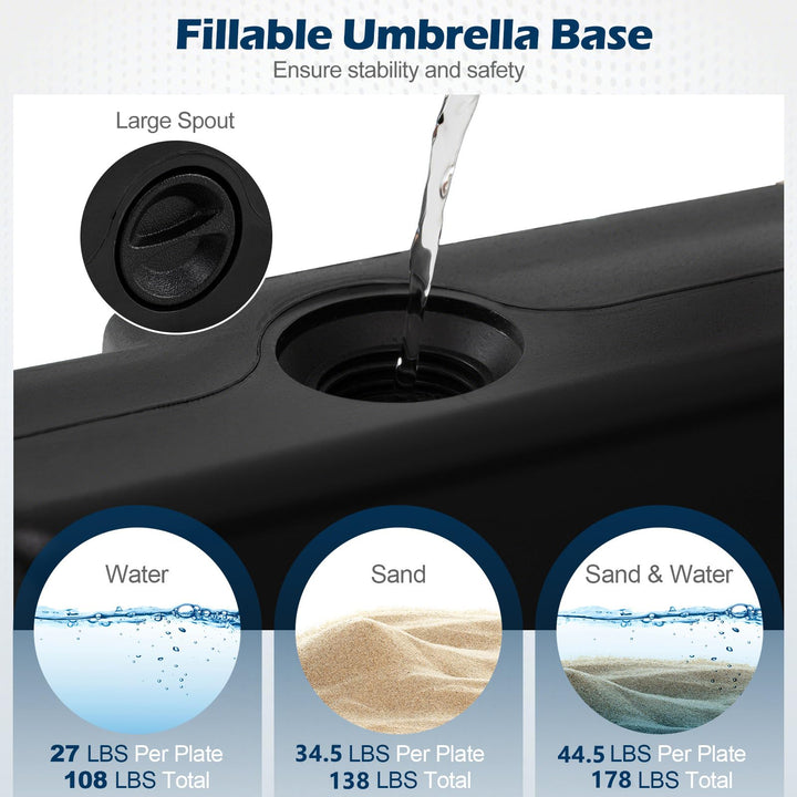 Giantex 4-Piece 178 LBS Cantilever Offset Patio Umbrella Base
