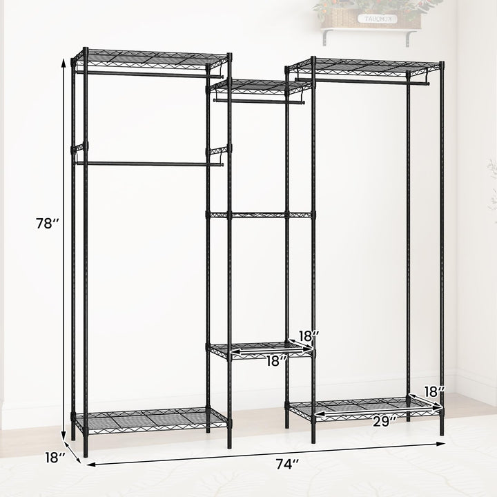 Giantex Convertible Clothes Organizer with L-shape & Horizontal Installation