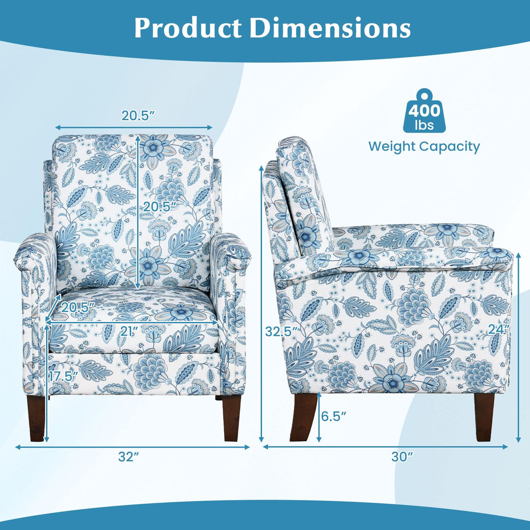 Giantex Upholstered Accent Chair with Floral Pattern
