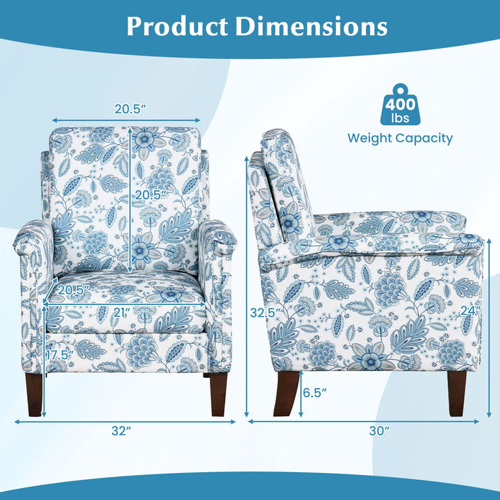 Giantex Upholstered Accent Chair with Floral Pattern