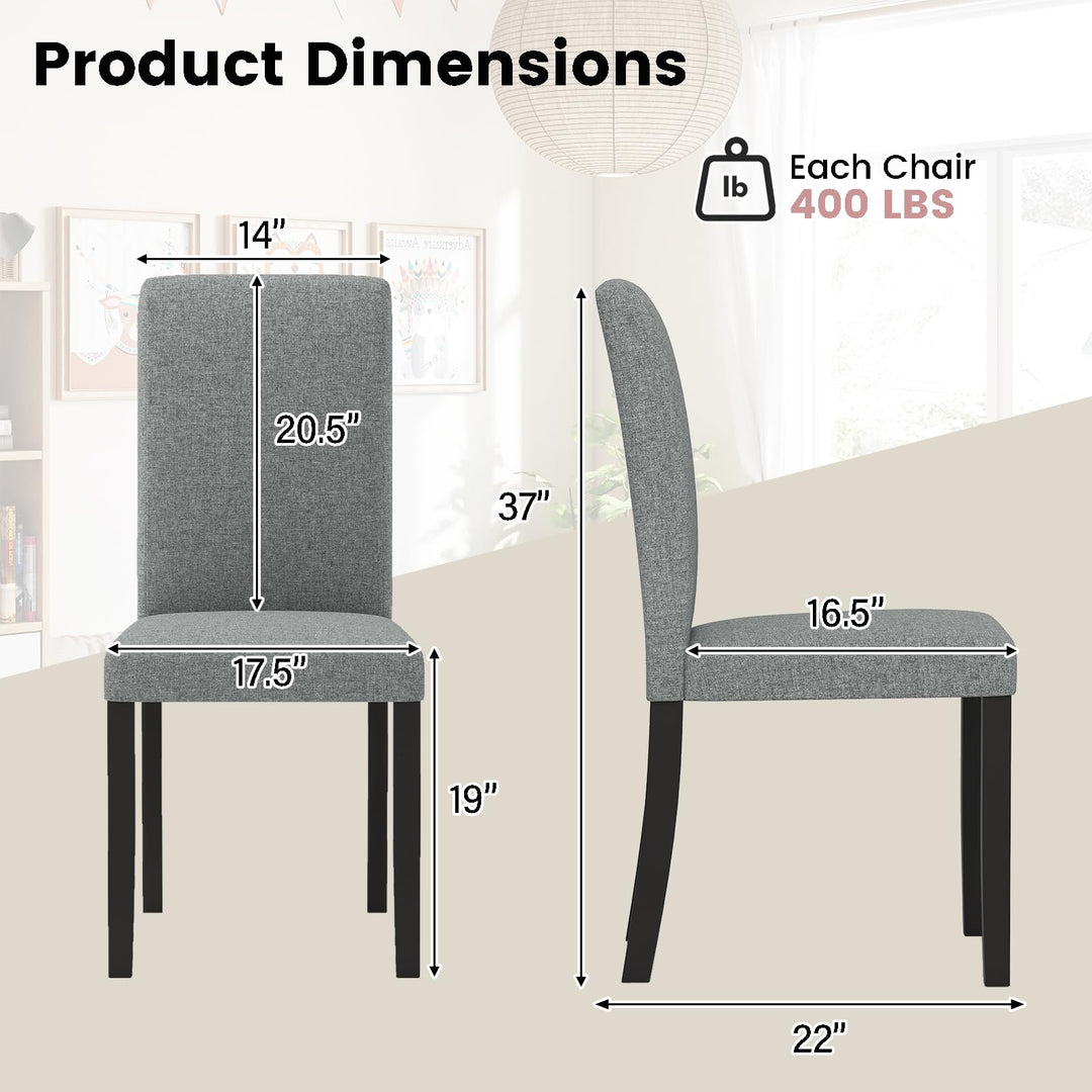 iantex Upholstered Dining Chairs Set of 2/4 Mid-Century Modern Fabric Parson Chair w/Rubber Wood Legs