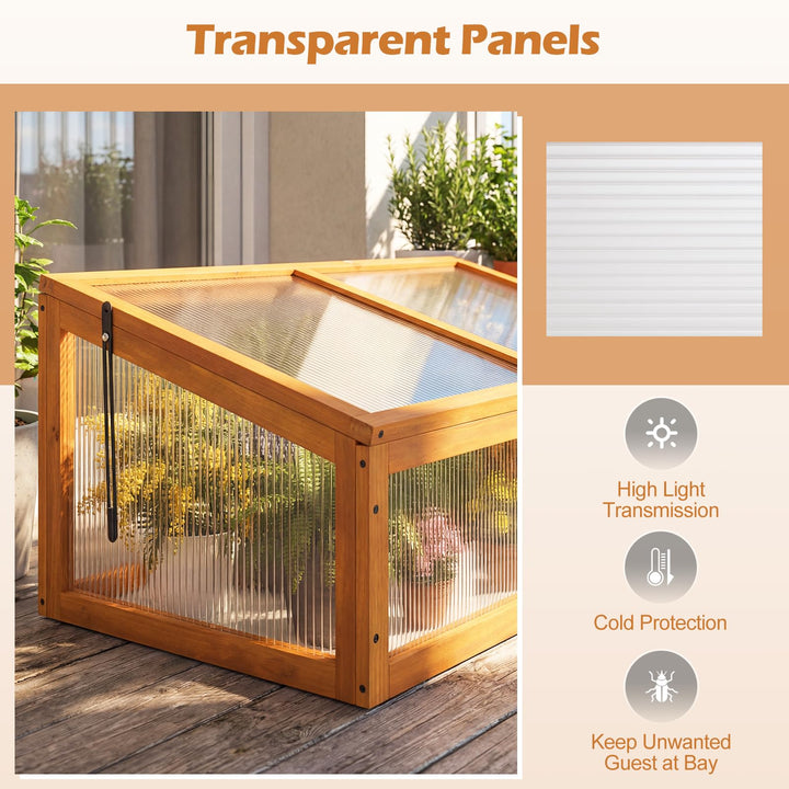 Giantex Portable Raised Planter Bed Protection with Transparent Flip-top Roof