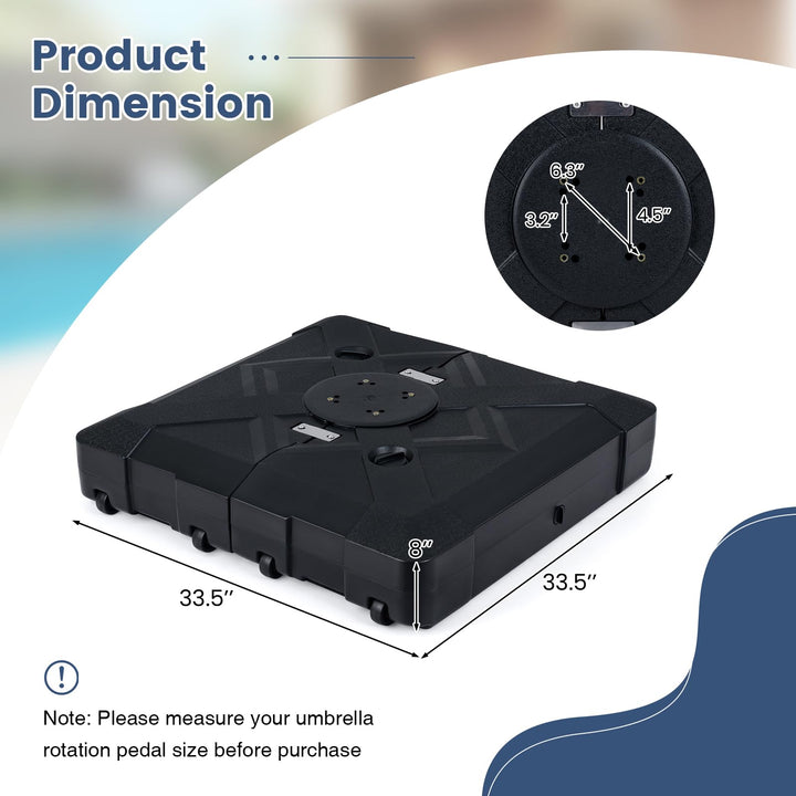 Giantex Rolling Cantilever Umbrella Base | 348 lbs Fillable Offset Patio Umbrella Holder