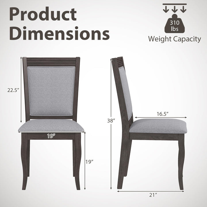 Giantex Wood Dining Chairs Set of 2/4, Farmhouse Upholstered Kitchen Chairs w/Rubber Wood Frame