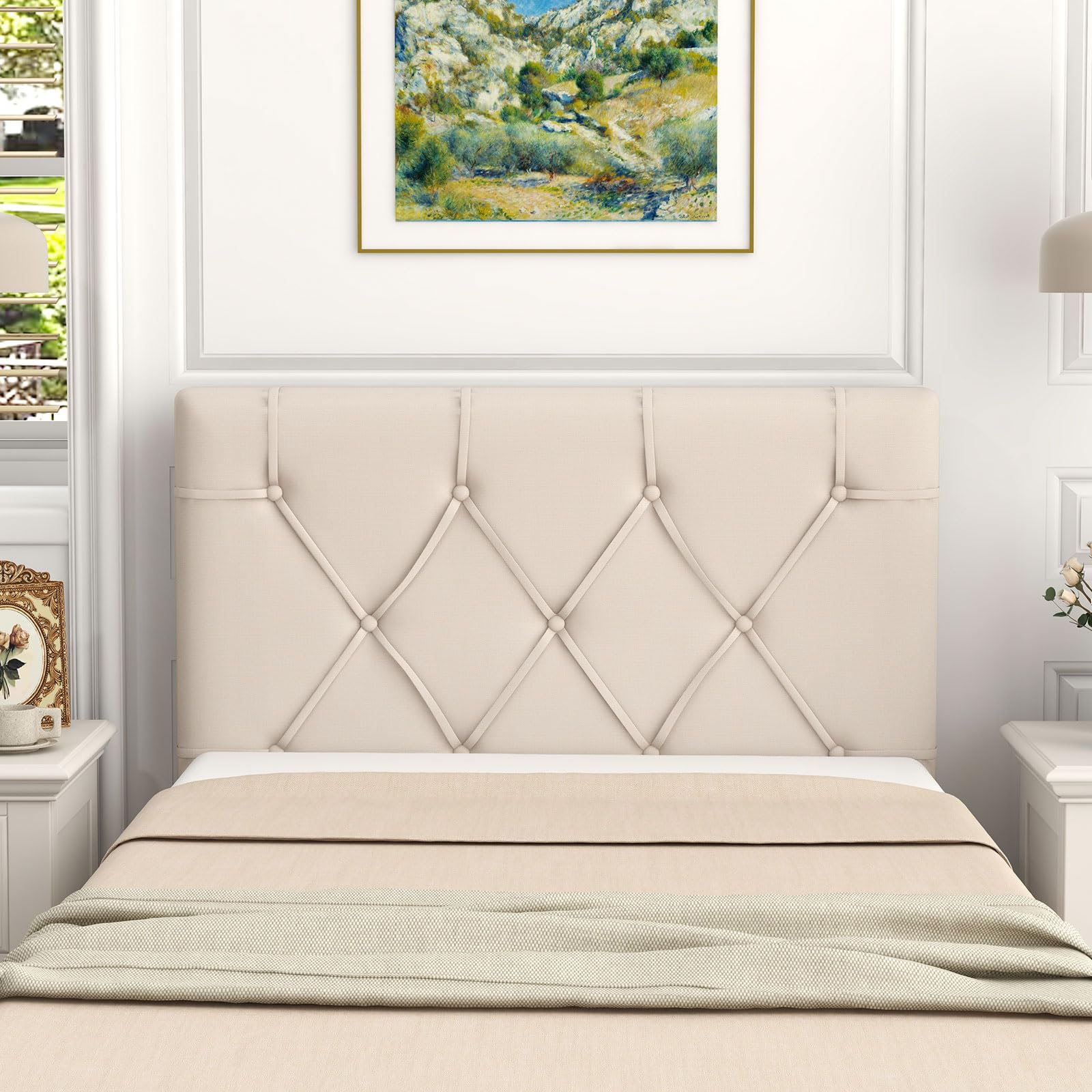 Giantex Upholstered Headboard for Twin/Twin XL Size Bed, Wall Mounted Twin Headboard Only