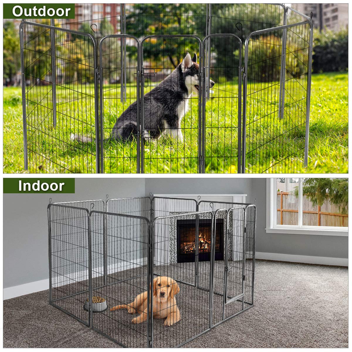 Giantex 8 Panel 48 inch Dog Playpen with Door
