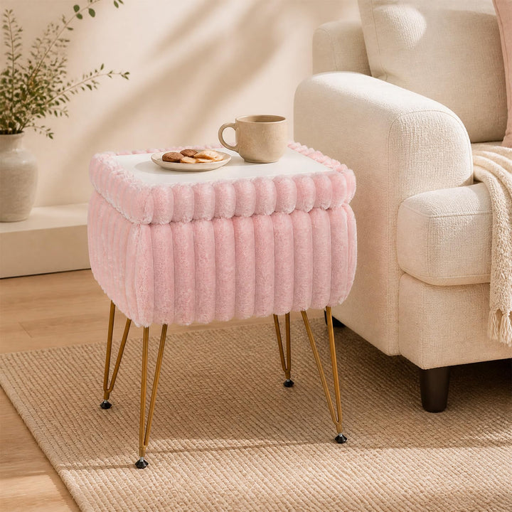 GIANTEX Vanity Stool Chair w/Storage &amp; Reversible Lid