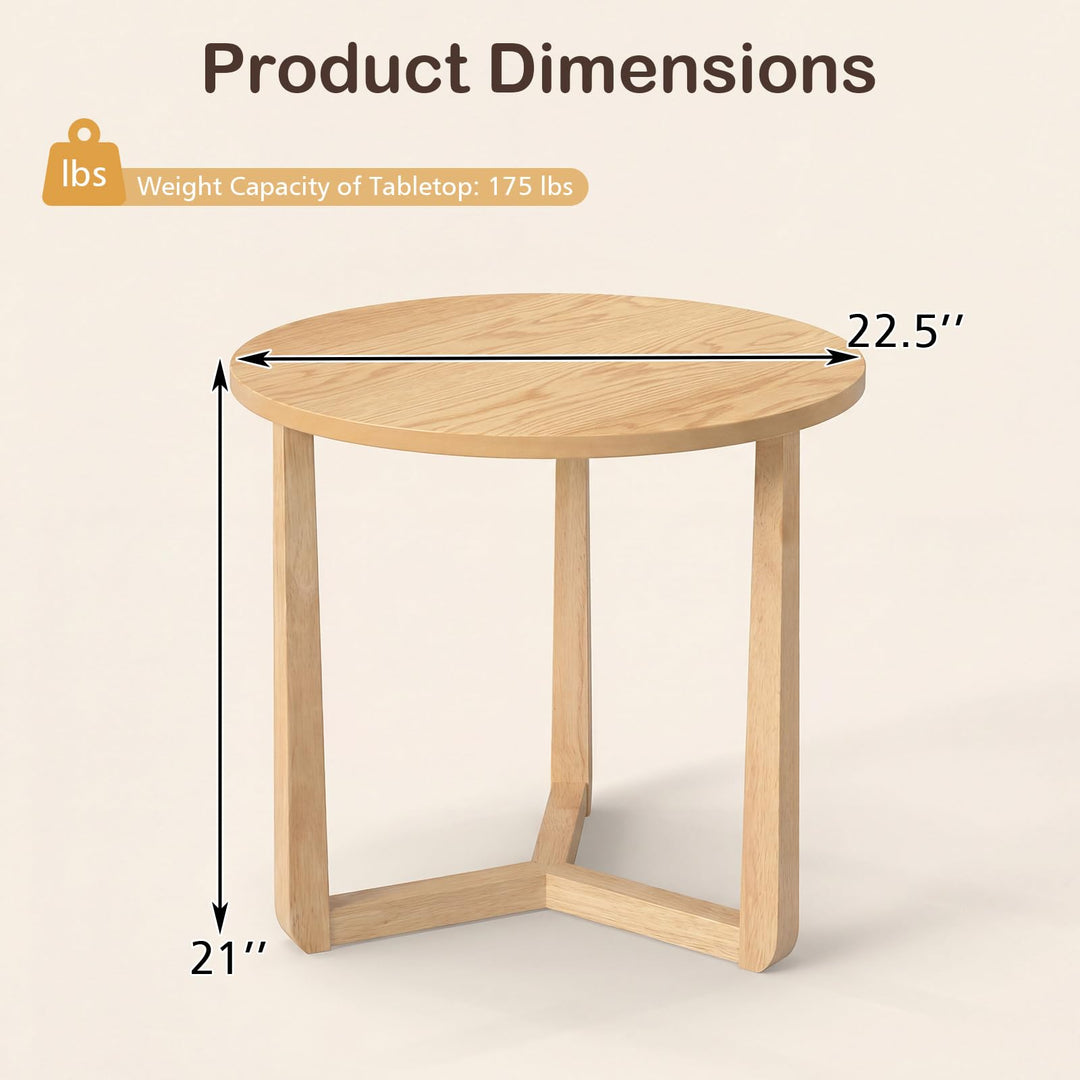 Giantex Round Side Table Set of 1/2  Compact Accent Bedside Night Stand for Living Room Bedroom