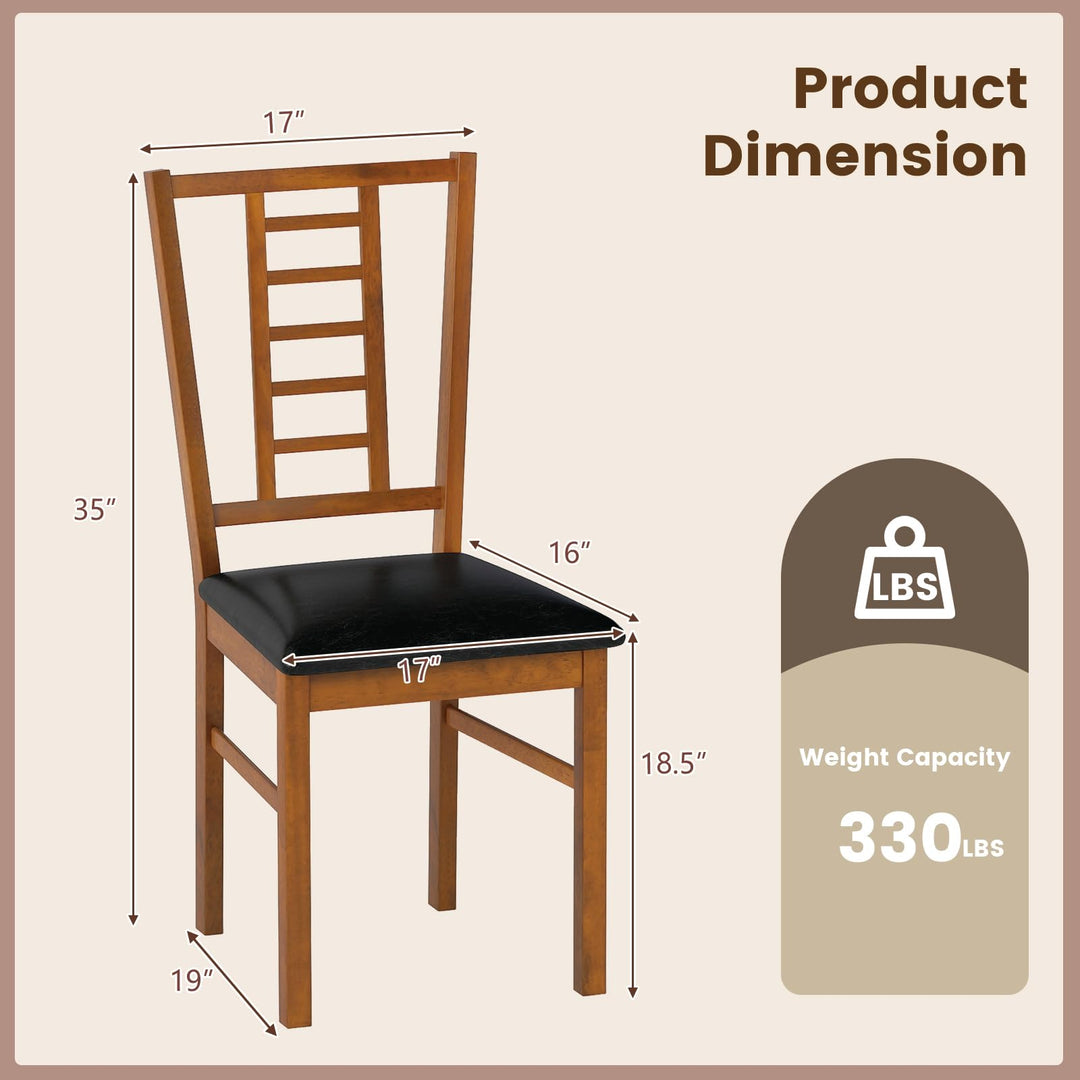 Giantex Wooden Dining Chairs Set of 2/4 Armless Kitchen Chairs