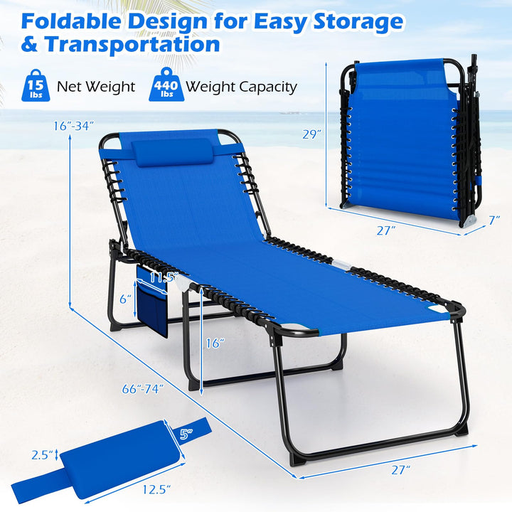 Giantex Lounge Chair Outdoor with 4 Adjustable Positions