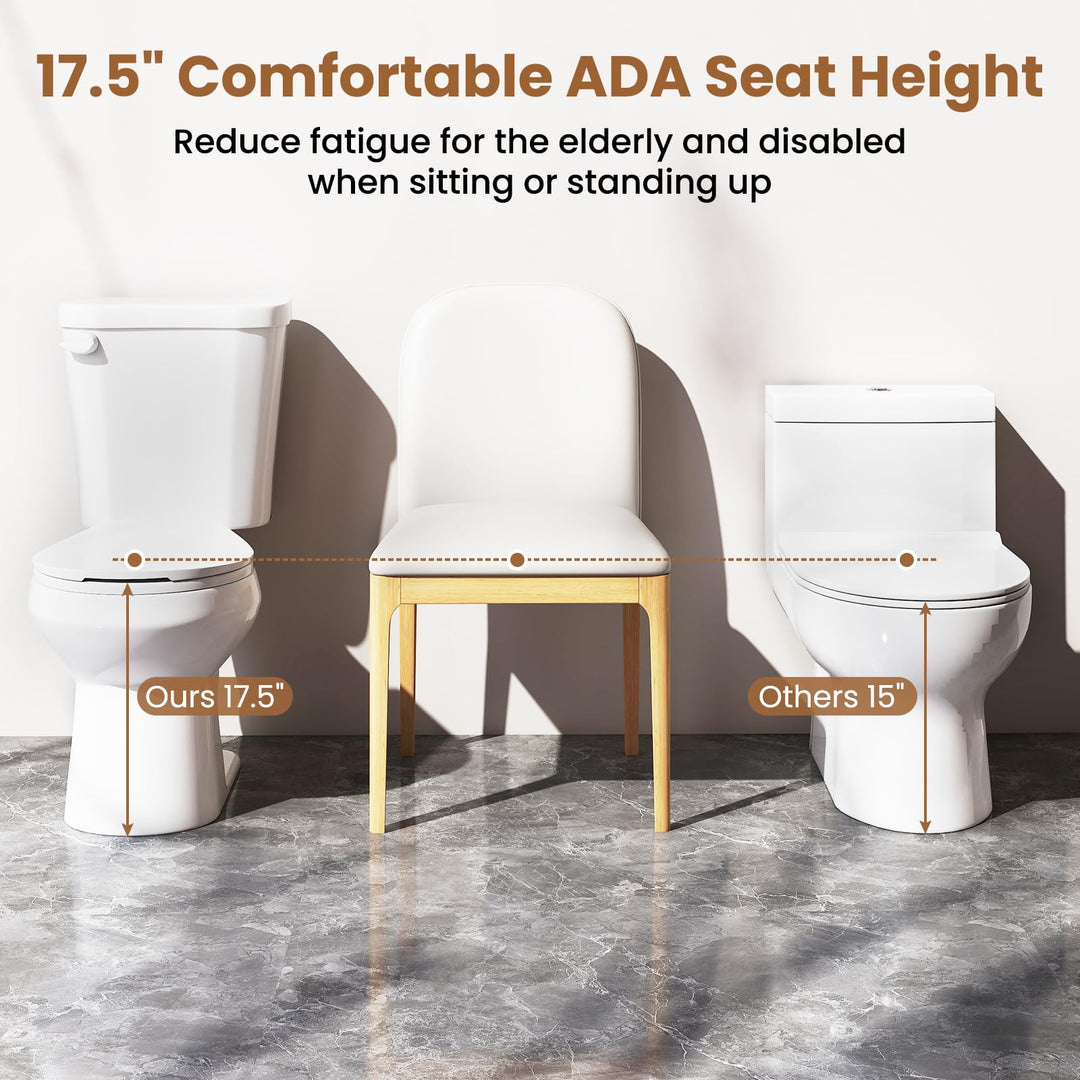 Giantex Two Piece Toilets with 17.5" ADA Comfort Height Seat 360° Siphon Powerful Flush,