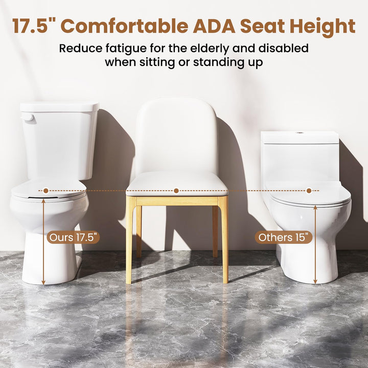 Giantex Two Piece Toilets with 17.5" ADA Comfort Height Seat 360° Siphon Powerful Flush,