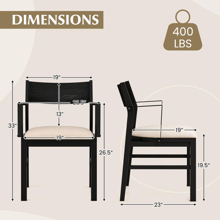 Dining Chairs Set of 2 or 4, Accent Armchairs with Padded Seat