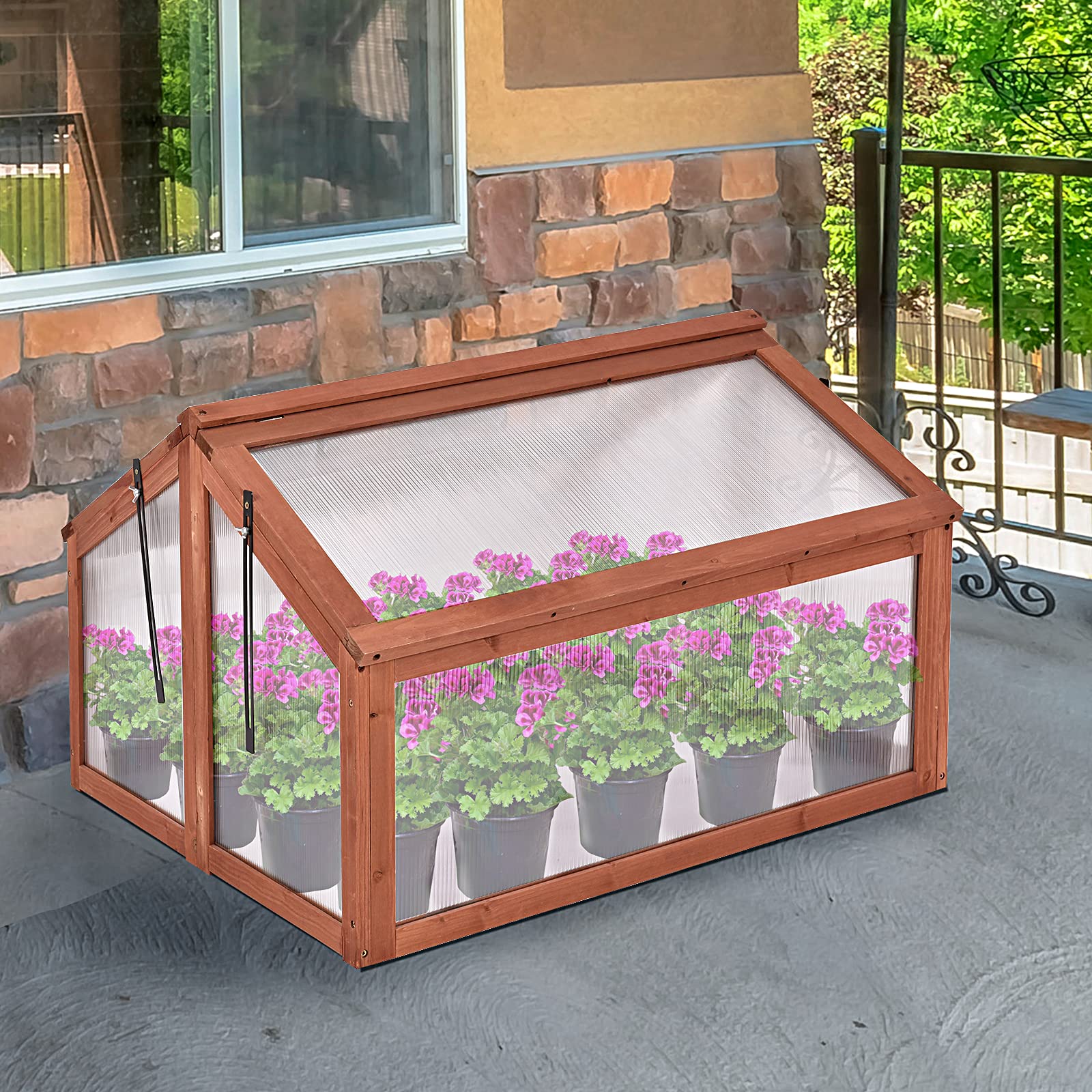 Garden Portable Wooden Cold Frame Flower / Planter Protection