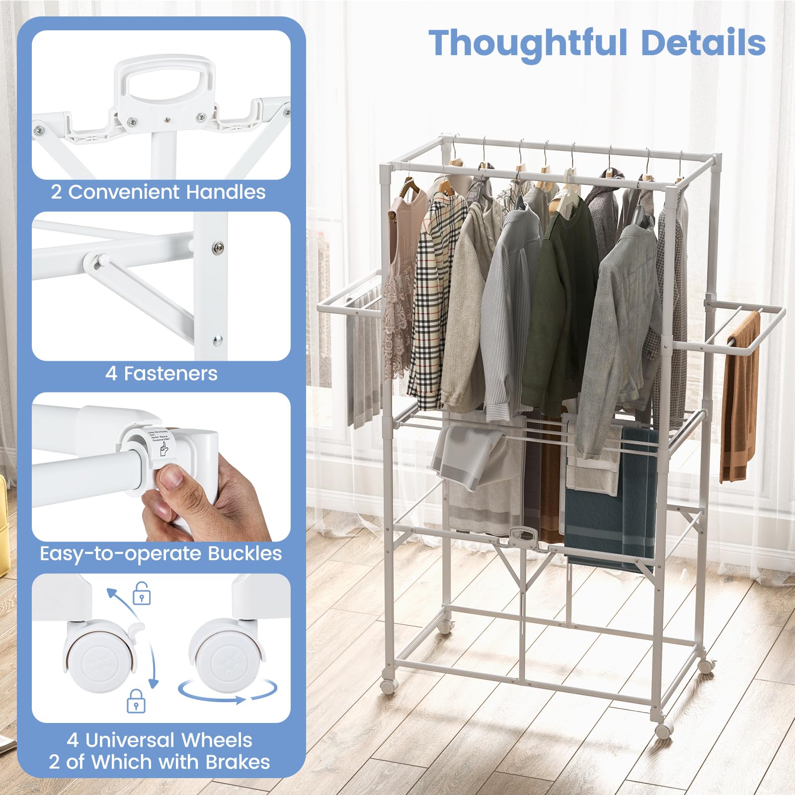Giantex Clothes Drying Rack with Wheels