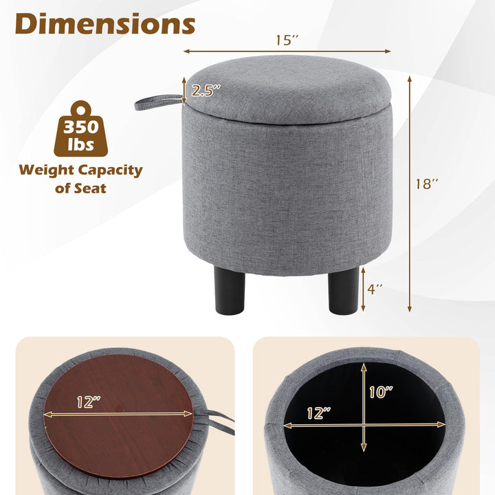 Giantex Round Ottoman with Storage