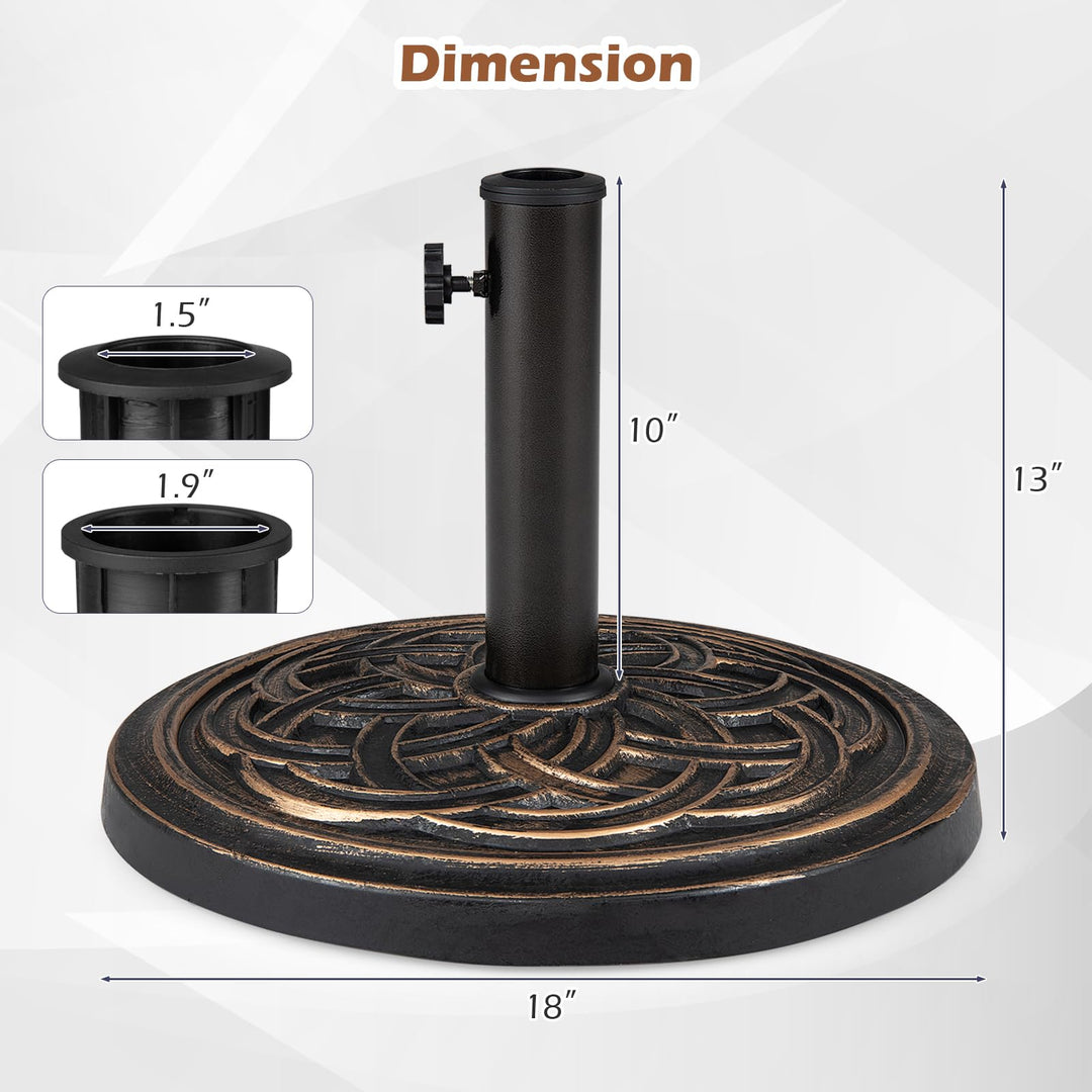 GIANTEX Patio Umbrella Base with Metal Holder Fits 1.5"-1.9" Pole