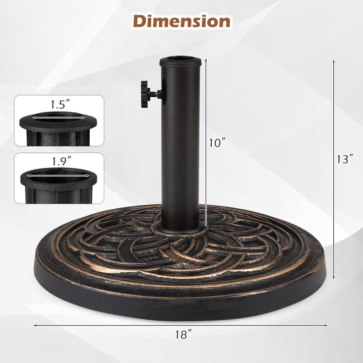 GIANTEX Patio Umbrella Base with Metal Holder Fits 1.5"-1.9" Pole