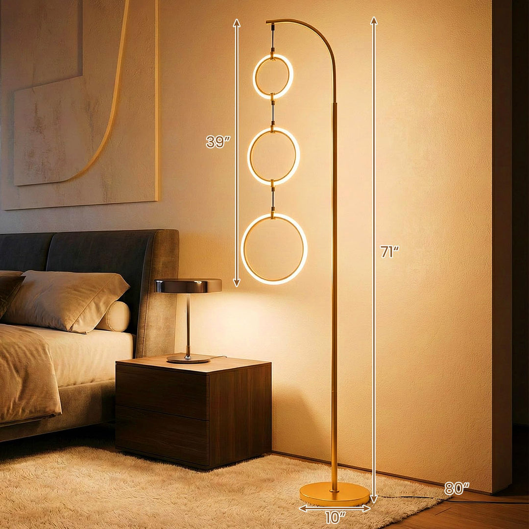 Giantex 71'' Modern 3-Ring LED Floor Lamp