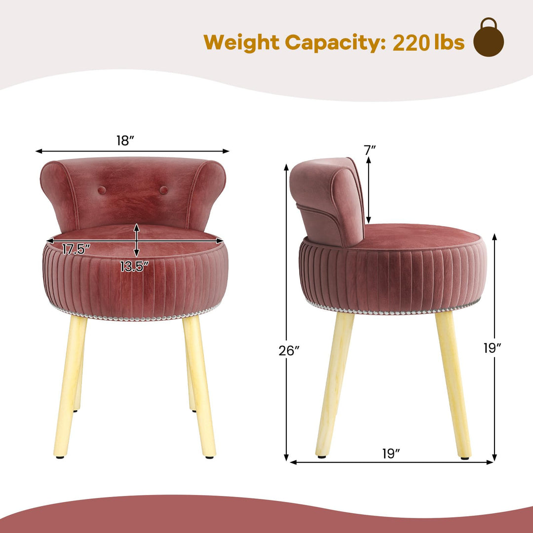 HARMAID Velvet Vanity Chair for Bedroom