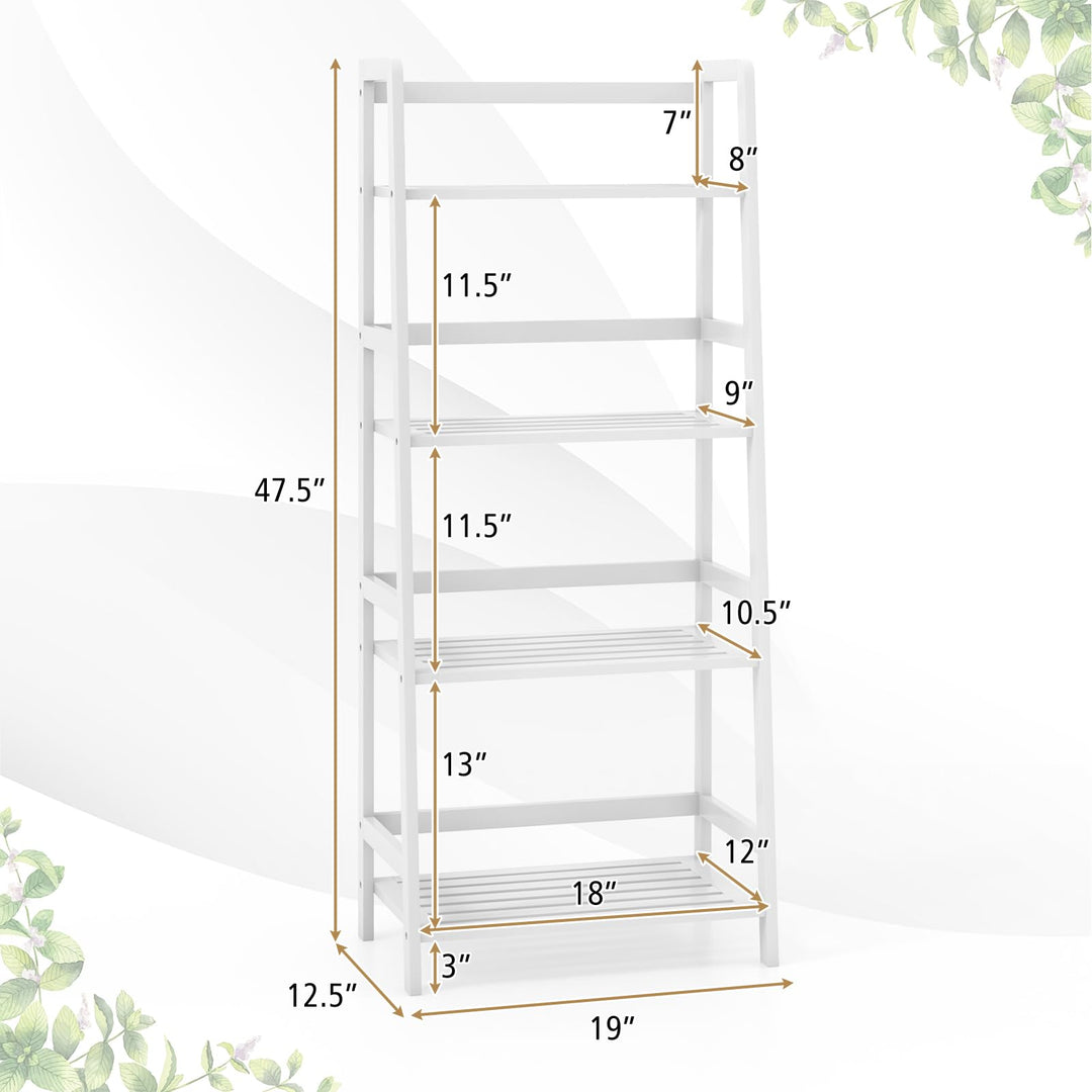 Giantex 4-Tier Bamboo Plant Stand Flower Pots Holder Display Shelf, 47.5"