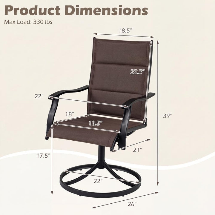 Giantex Outdoor Dining Chairs w/Padded Seat &amp; High Back