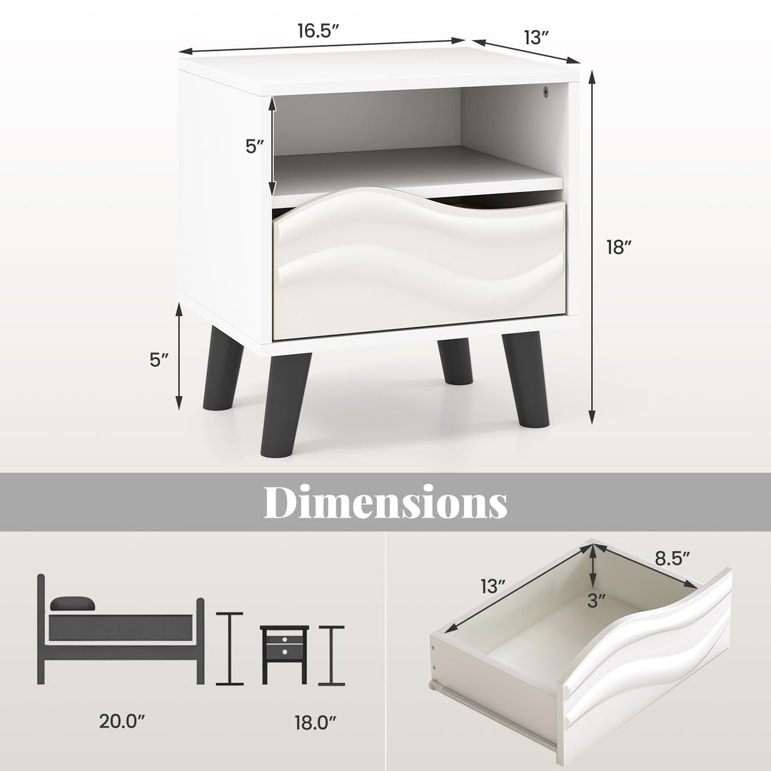 Giantex Mid Century Modern Nightstand