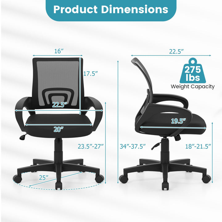 Giantex Ergonomic Mesh Office Chair | Mid-Back Computer Chair with Breathable Backrest