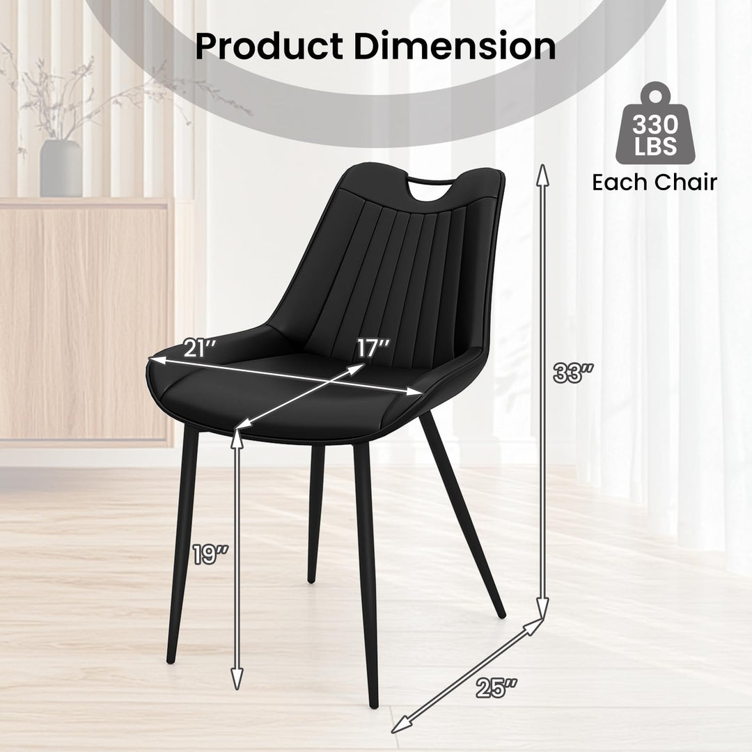 Giantex Dining Chairs Set of 4 PU Leather Upholstered Kitchen Dining Room Chairs
