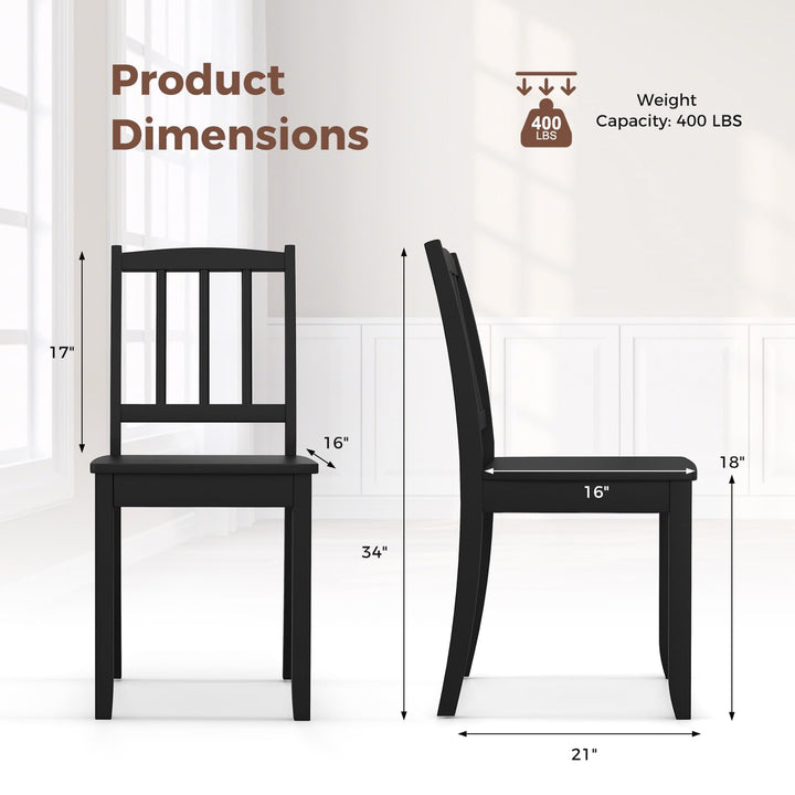 Giantex Farmhouse Dining Chairs Set of 2/4, Modern Kitchen Chairs w/Rubber Wood Legs & Curved Backrest