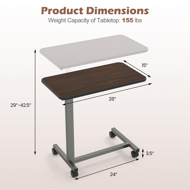 Giantex Overbed Table with Lockable Rolling Wheels