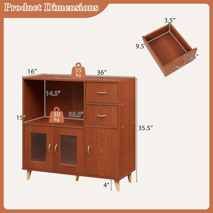 Giantex 36 Inch Sideboard Buffet Cabinet with Open Compartment
