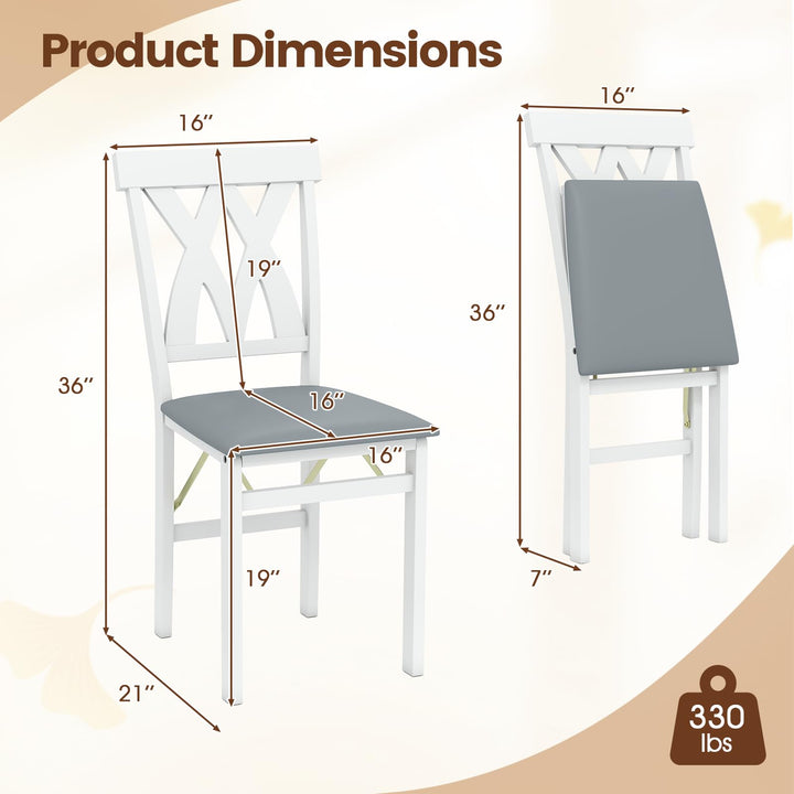 Giantex Folding Dining Chairs with Rubber Wood Frame