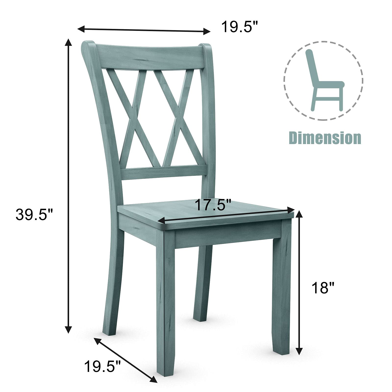 Giantex Rubber Wood Dining Room Side Chair