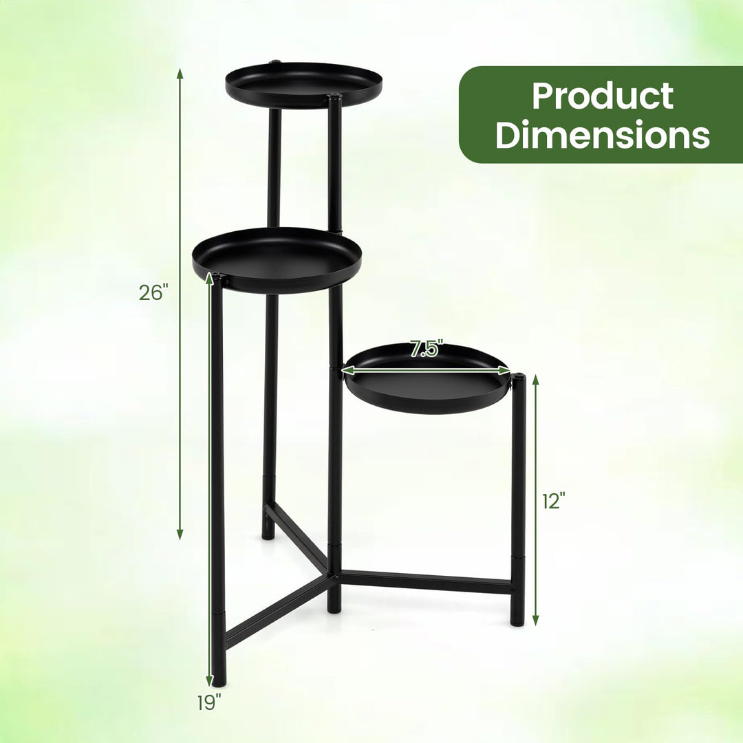 Giantex 3-Tier Metal Tall Corner Plant Stand Indoor Outdoor