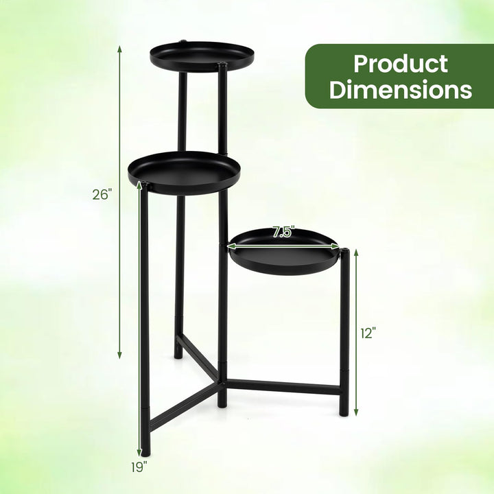 Giantex 3-Tier Metal Tall Corner Plant Stand Indoor Outdoor
