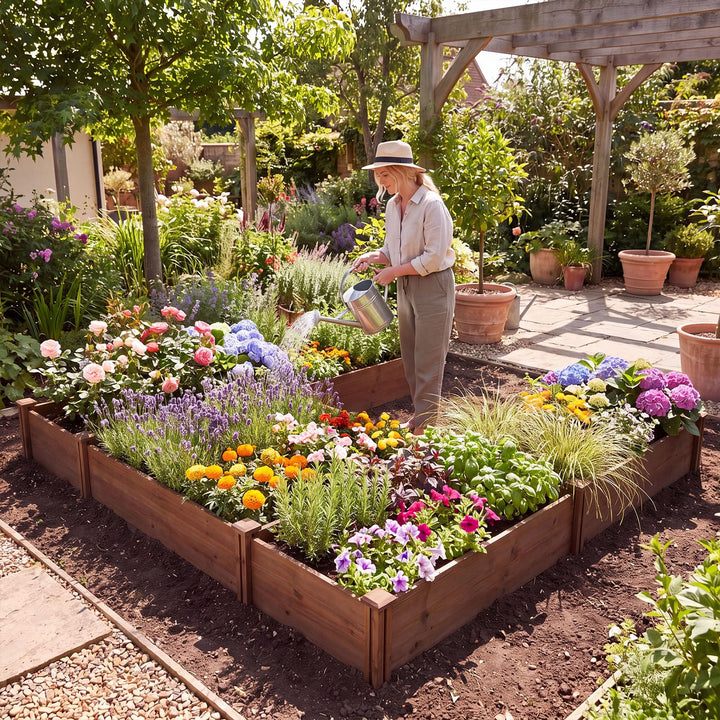 GIANTEX U-Shaped Raised Garden Bed with Open Bottom For Vegetables