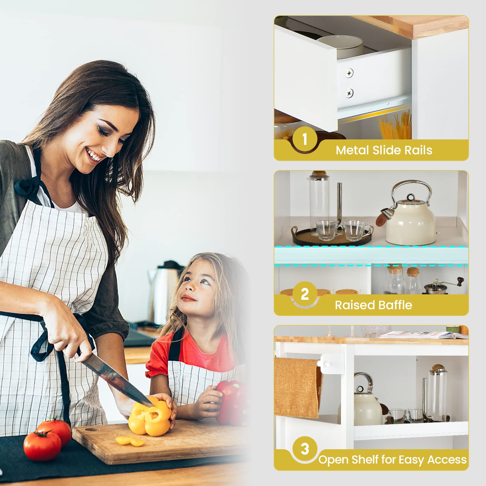 Mobile Kitchen Island Cart - Giantex