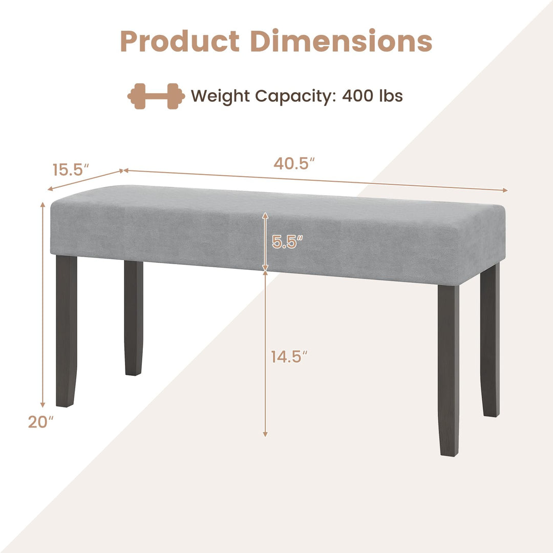 Giantex 40.5" Upholstered Entryway Bench with Padded Seat & Solid Rubber Wood Legs Load 400Lbs