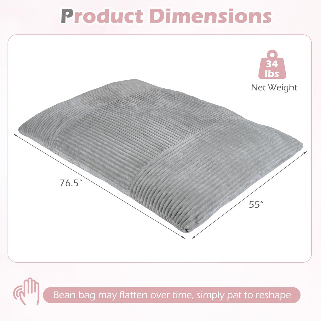 Giantex Bean Bag Chair for Adults | Stuffed Floor Sofa w/Machine-washable Corduroy Cover