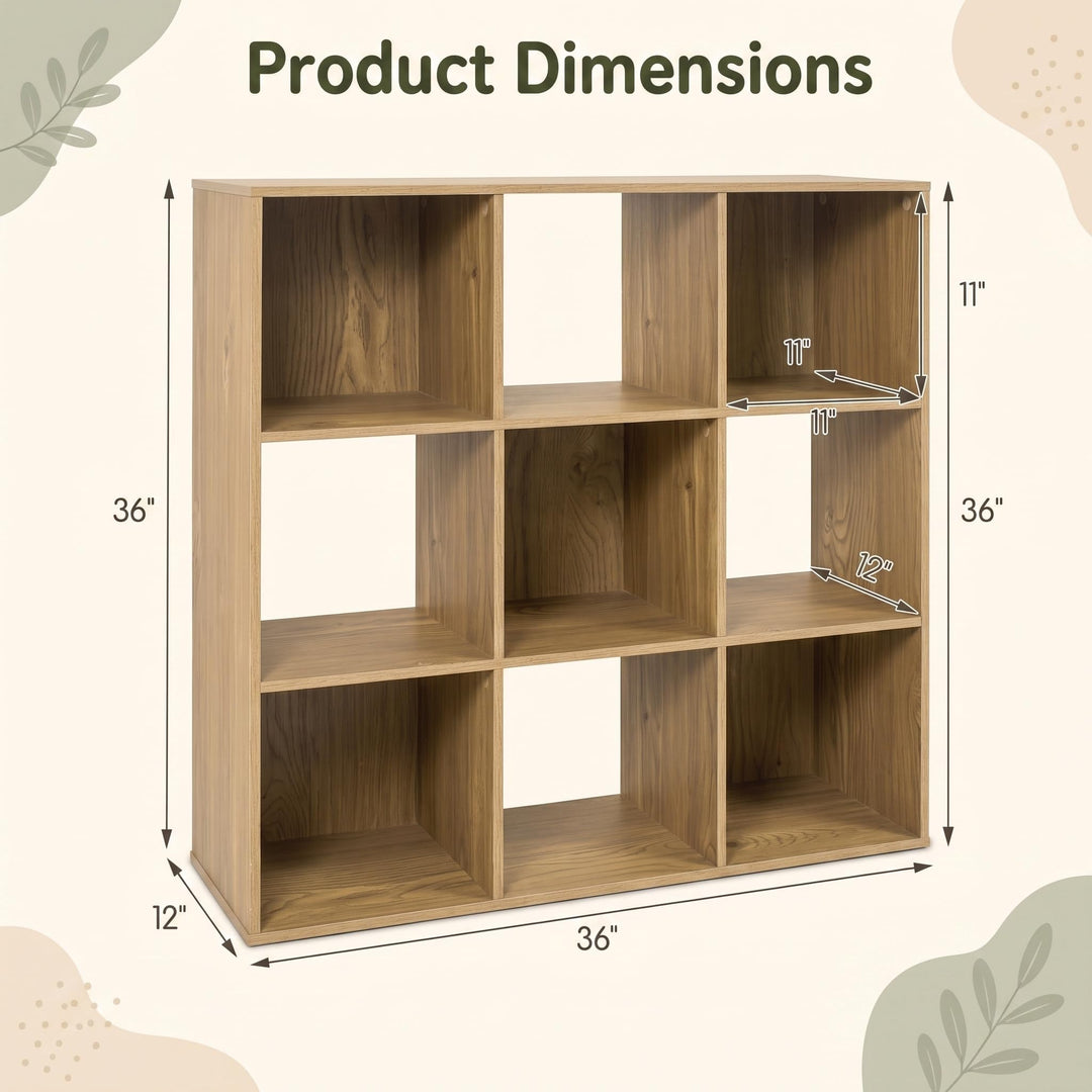 GIANTEX 9-Cube Storage Organizer Wooden Bookcase Display Shelf