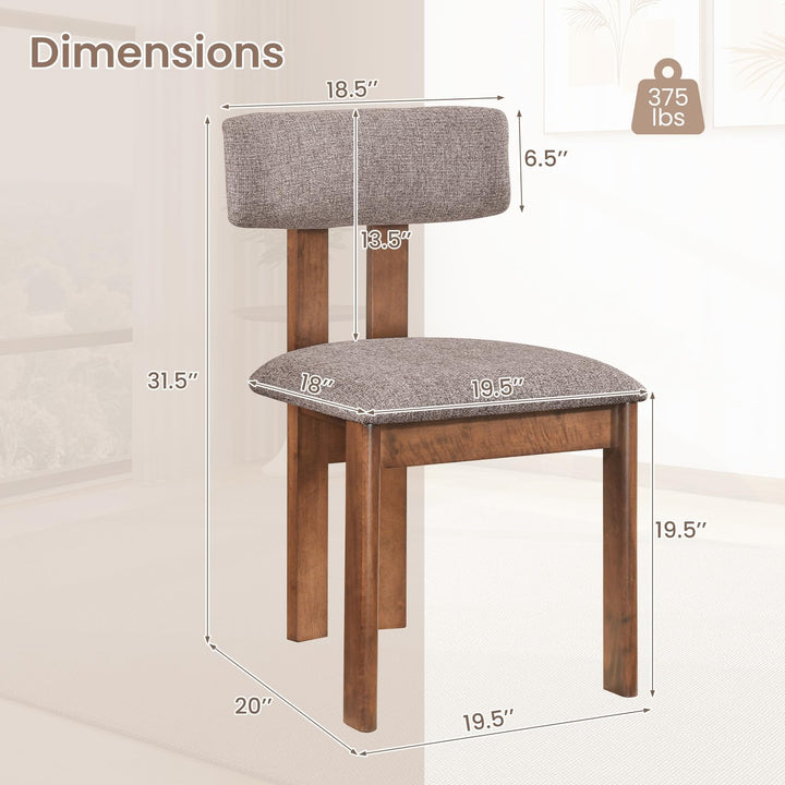 Giantex Upholstered Kitchen Chairs with Curved Backrest