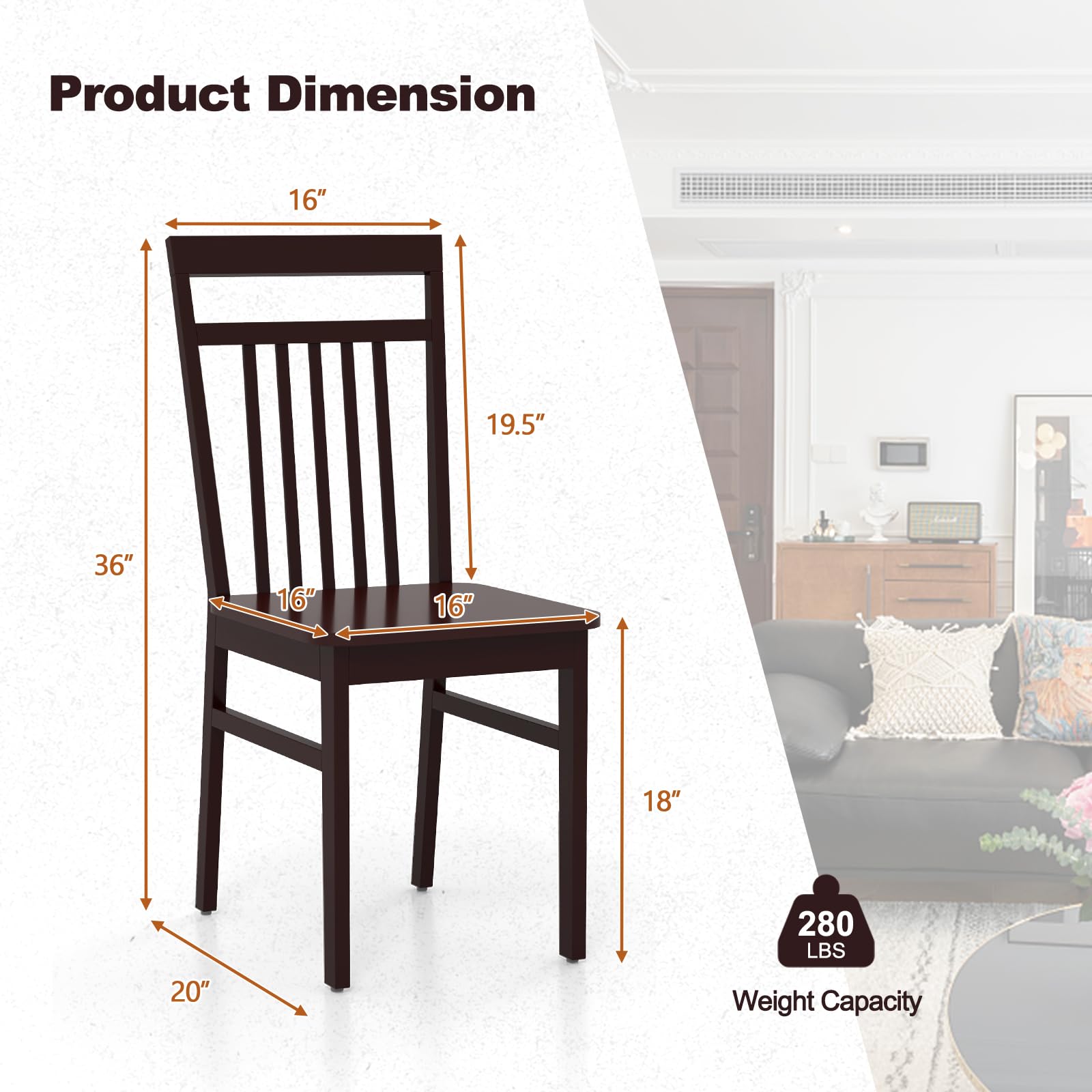 Giantex Wood Dining Chairs Set