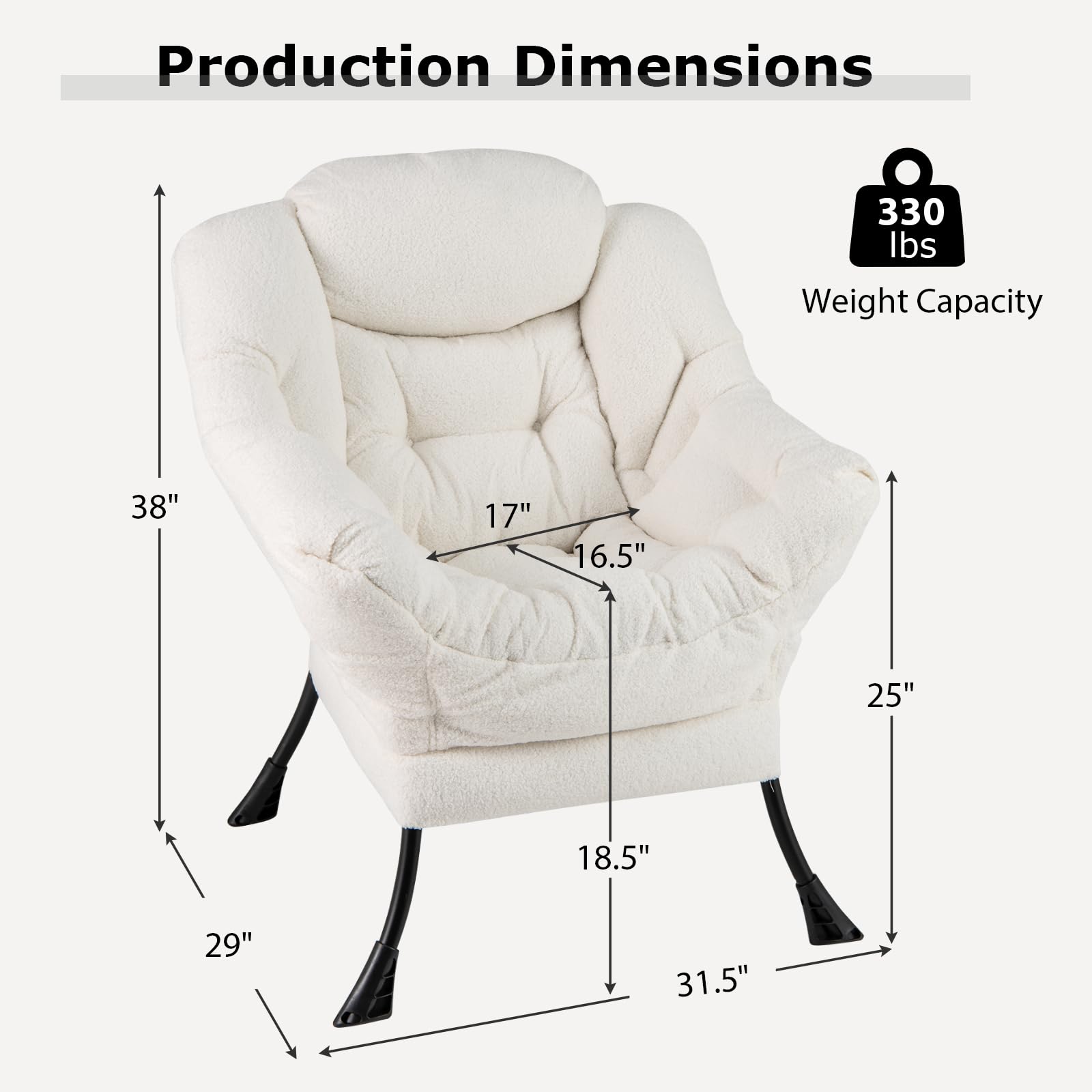 Giantex Set of 1/2 Lazy Chairs, Modern Sherpa Accent Chair w/Upholstered Single Sofa Chair w/Armrests & Side Pocket