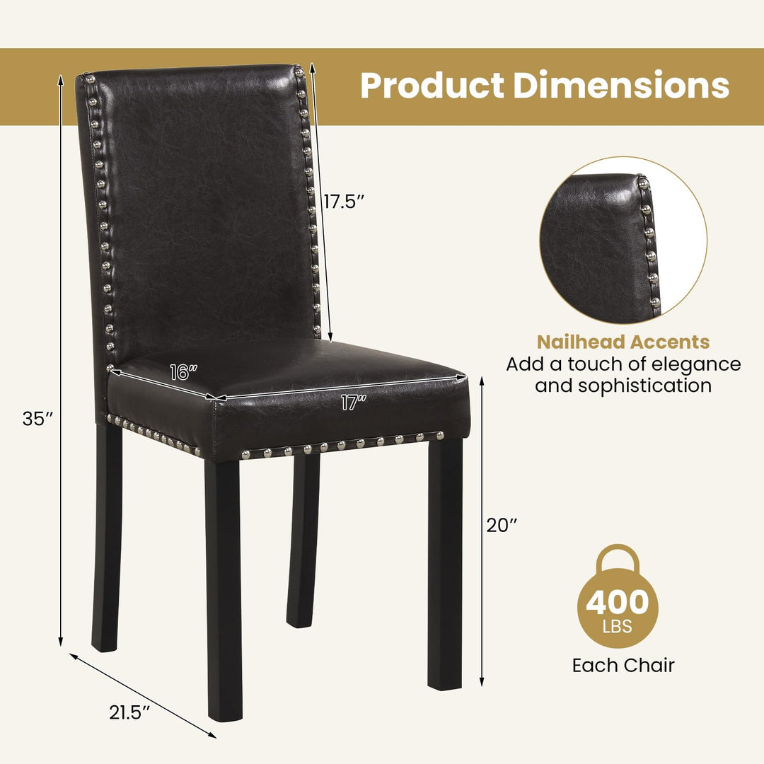 Giantex Dining Chairs Set of 2/4 with Solid Rubber & Bent Wood Legs