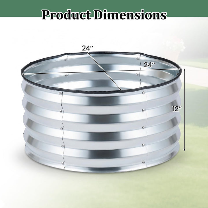Giantex 2 Pack Round Galvanized Raised Garden Bed Kit (2x2x1 FT)