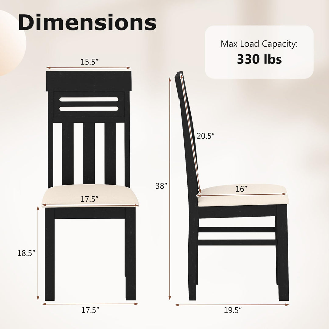 Giantex Wooden Dining Chairs Set of 2/4 for Kitchen Living Room