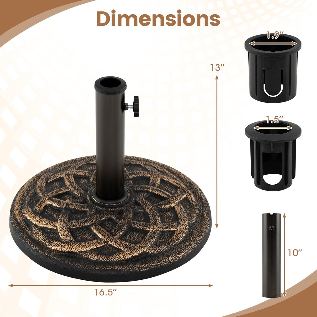 GIANTEX Patio Umbrella Base with Metal Holder Fits 1.5"-1.9" Pole