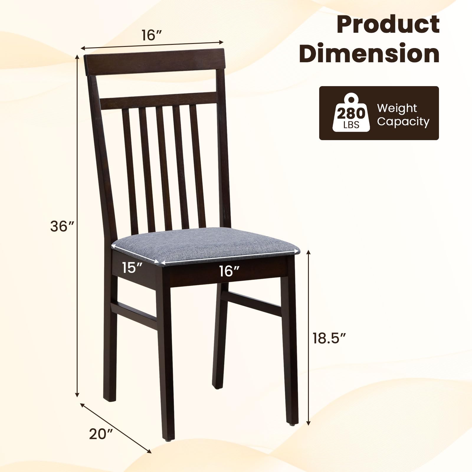 Giantex Wood Dining Chairs Set